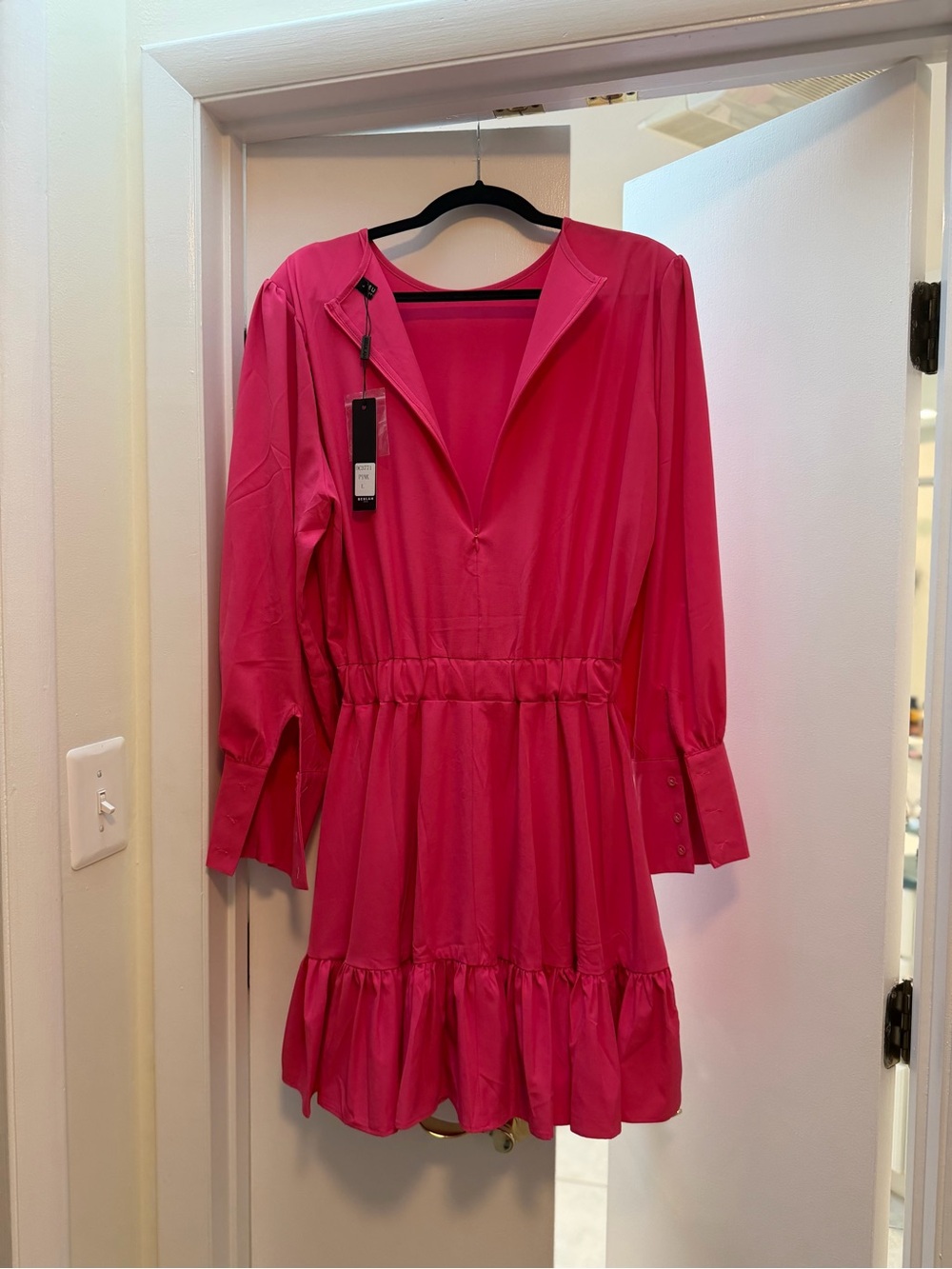 NWT Hot Pink Beulah Flounce Dress - Picture 11 of 11